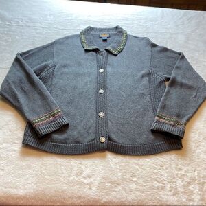 Woolrich Charcoal Gray Front Button Cardigan Size Large